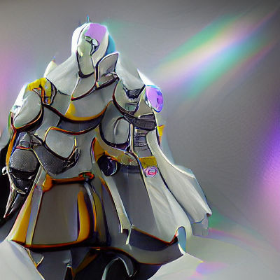 Anime Warforged Warlock with Halo