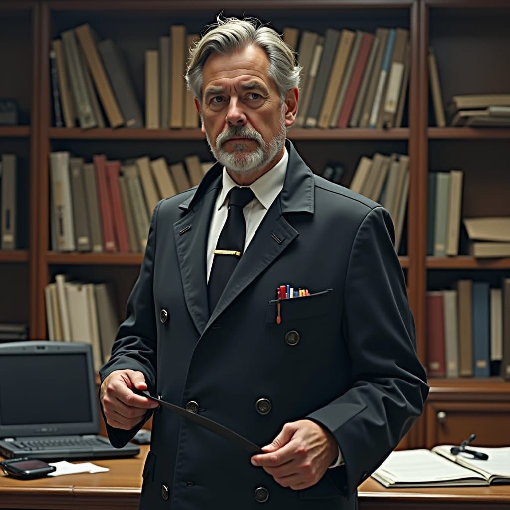 Insurance Inspector Holding Contract in Detailed Style