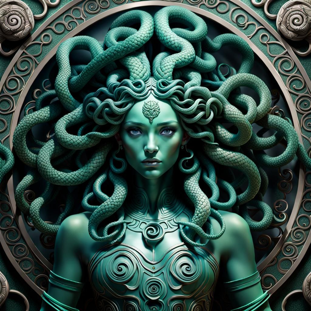 Photorealistic Medusa Goddess Portrait in 8K