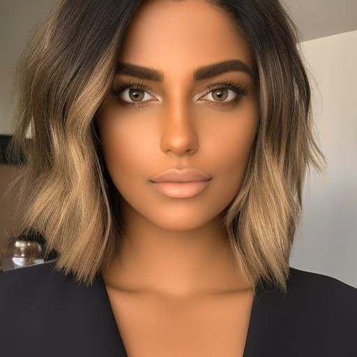 Studio Portrait of a Beautiful Woman with Dark Eyes