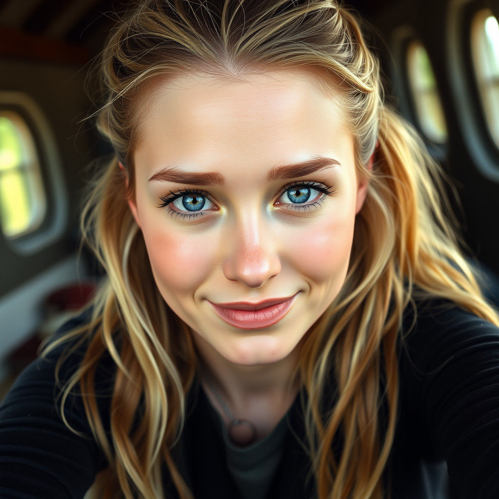 Sophie Turner Portrait in Hyper-Realistic Style