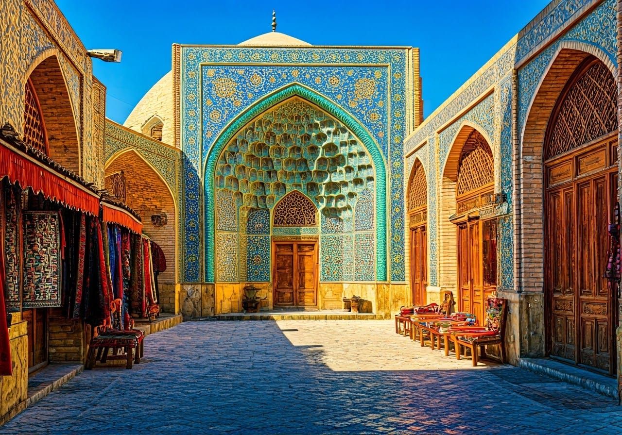 Vibrant Caravanserai in Isfahan with Persian Architecture