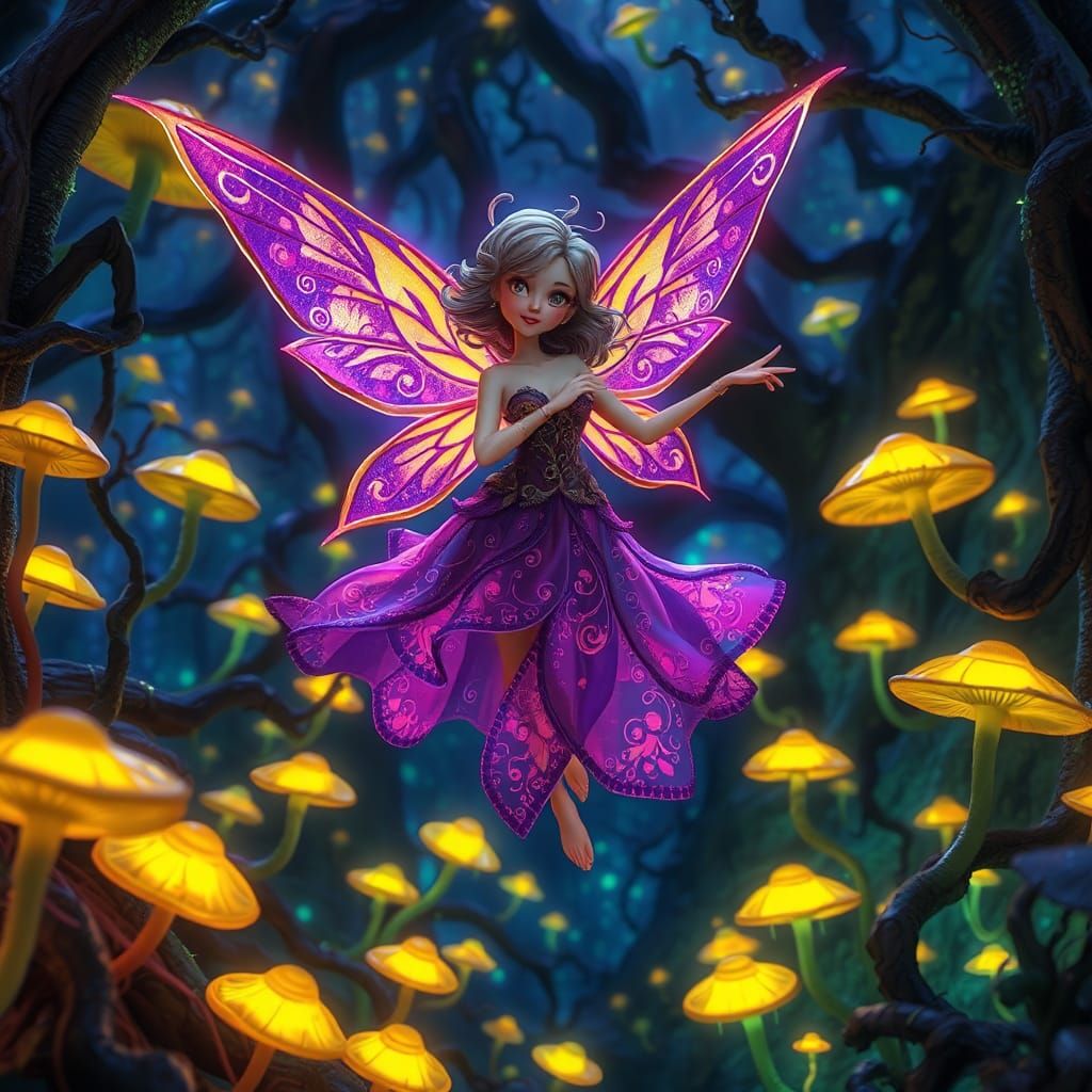 Bioluminescent Fairy in Greg Rutkowski Style