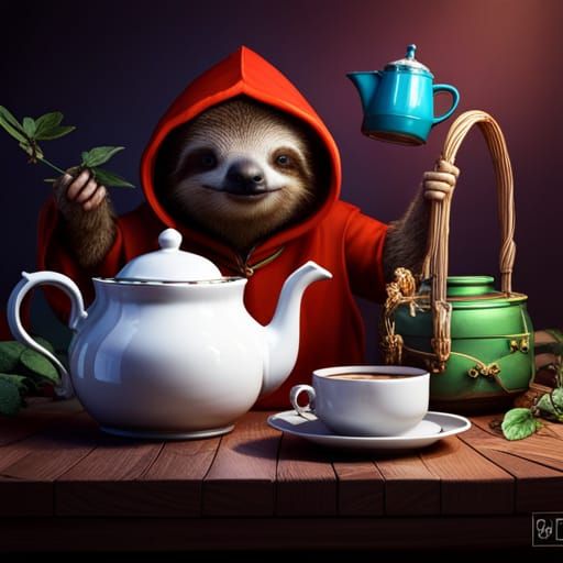 Sloths' Dark Fantasy Tea Party, Artstation Concept Art