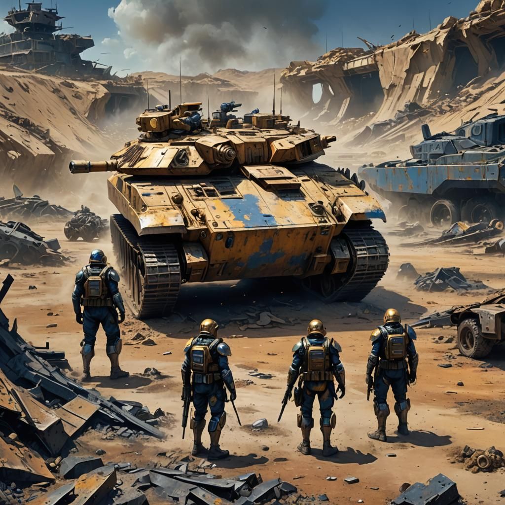 High-Tech Soldiers in Wasteland: Fantasy Concept Art