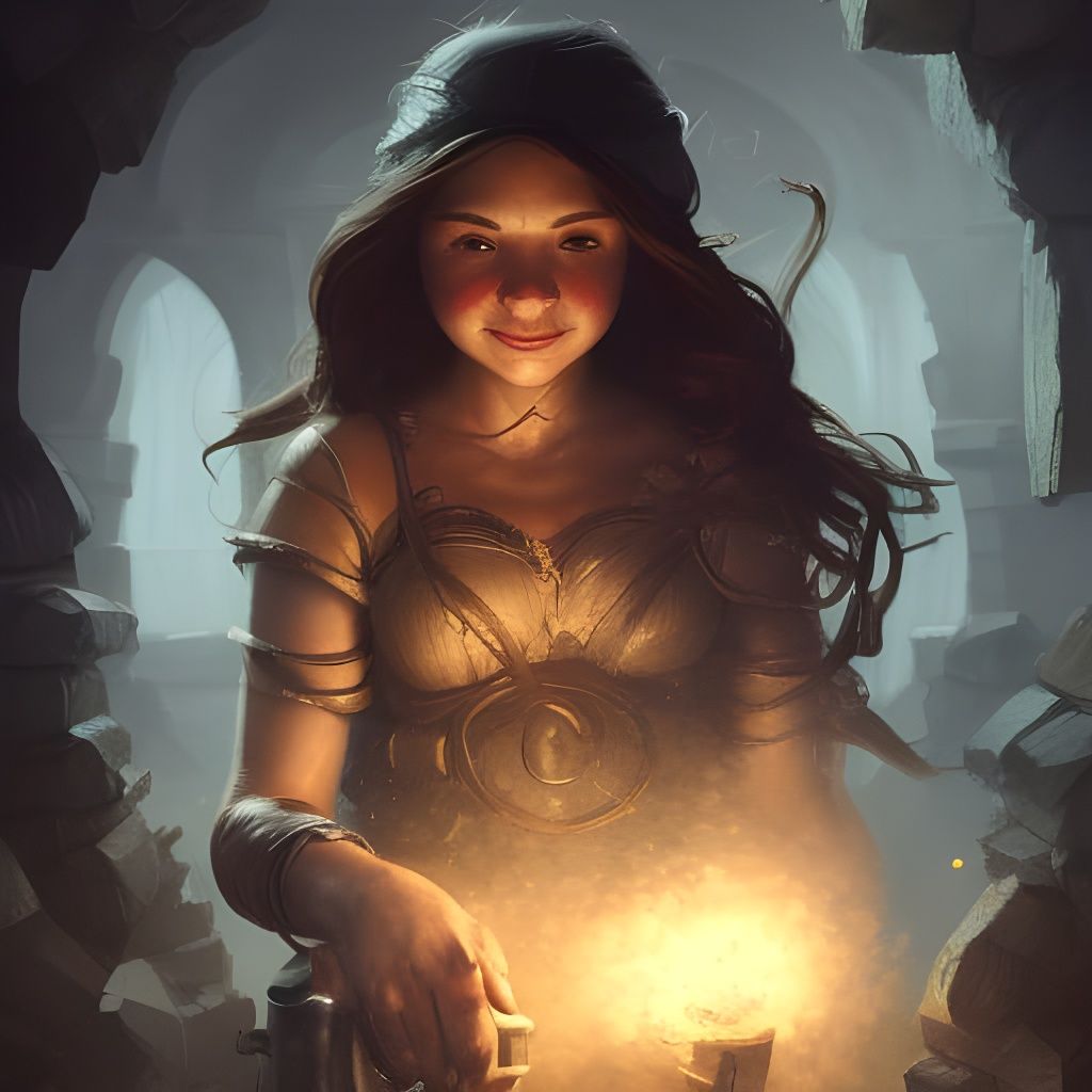 Fantasy Blacksmith Portrait in Ethereal Style