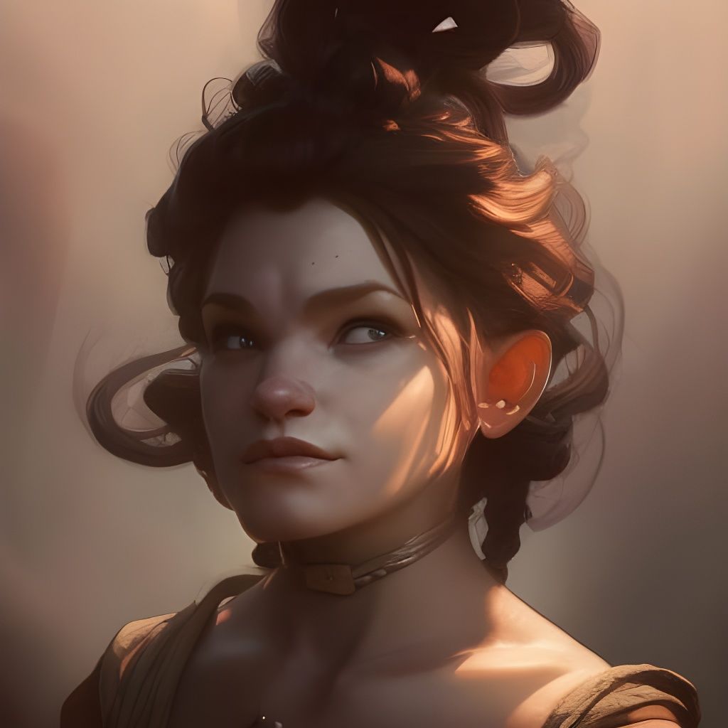 Fantasy Character Portrait in Detailed Art Nouveau Style