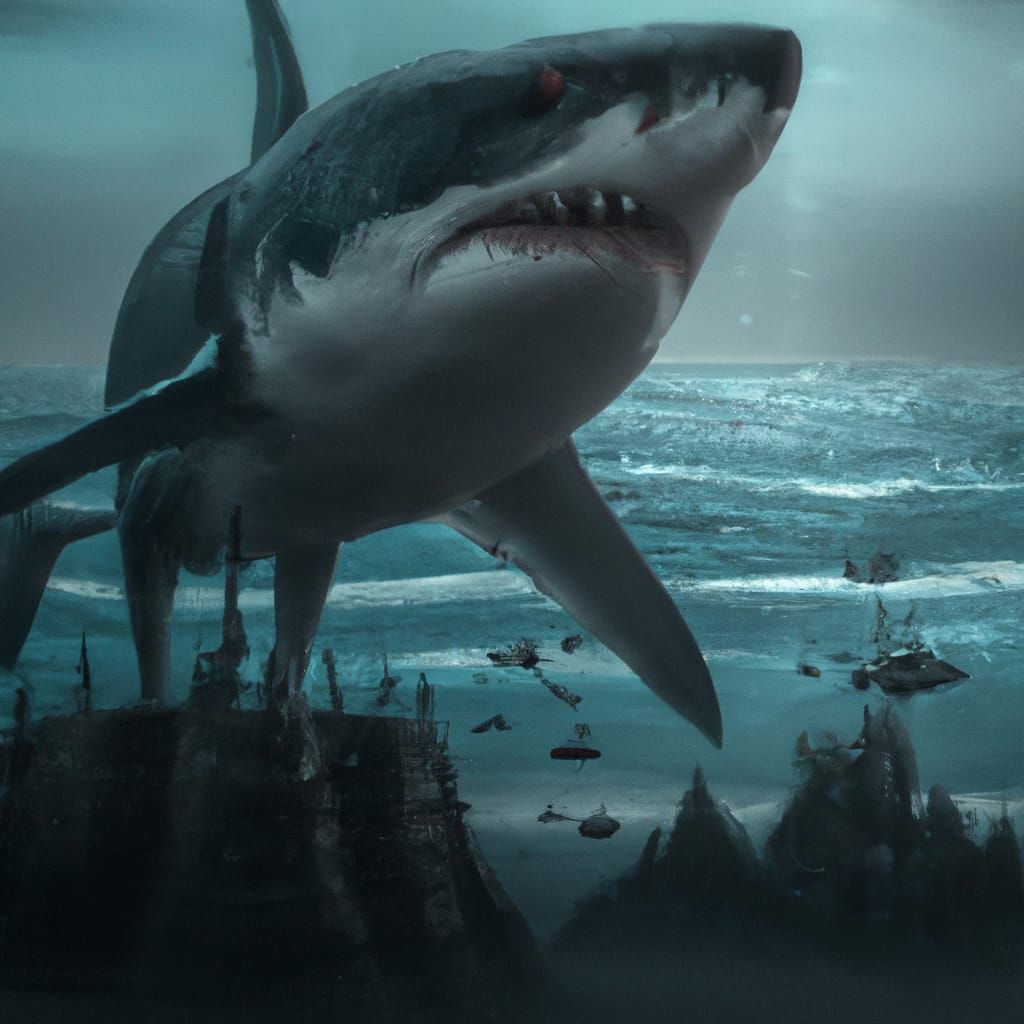 Shark Out of Water: Epic Beach Scene