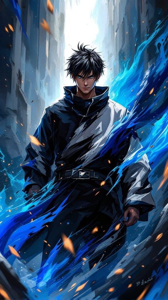 Cyberpunk Hero in Moebius-Inspired Anime Art