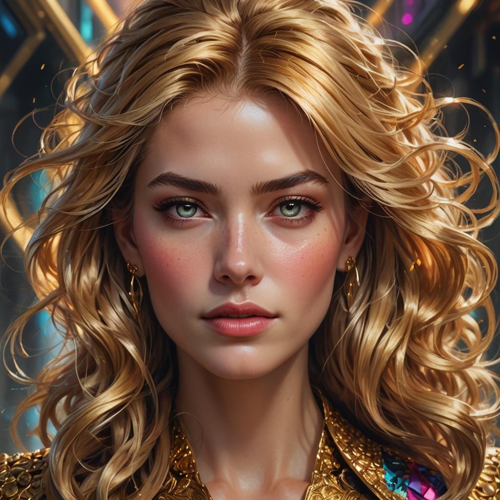 Radiant Woman Portrait in Dynamic Lighting