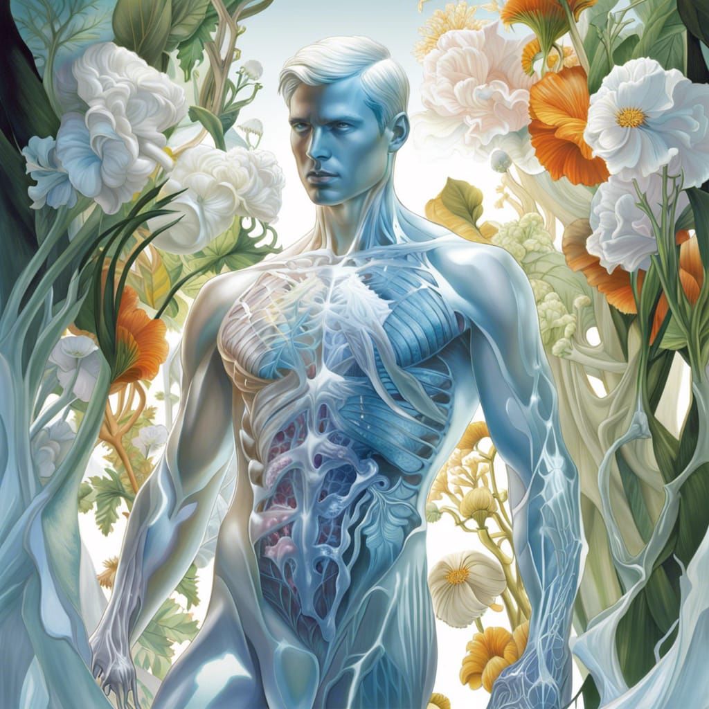 Melting Ice Figure Embodies Seasonal Change