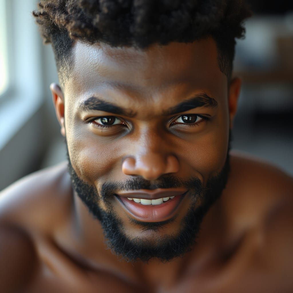 Strong African American Man Exudes Confidence