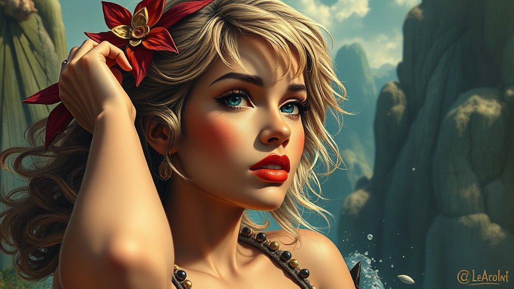 Vintage Pinup Girl Gouache Magazine Ad