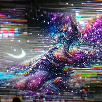 Holographic Glitching Galaxy in Astral Cosmic Style