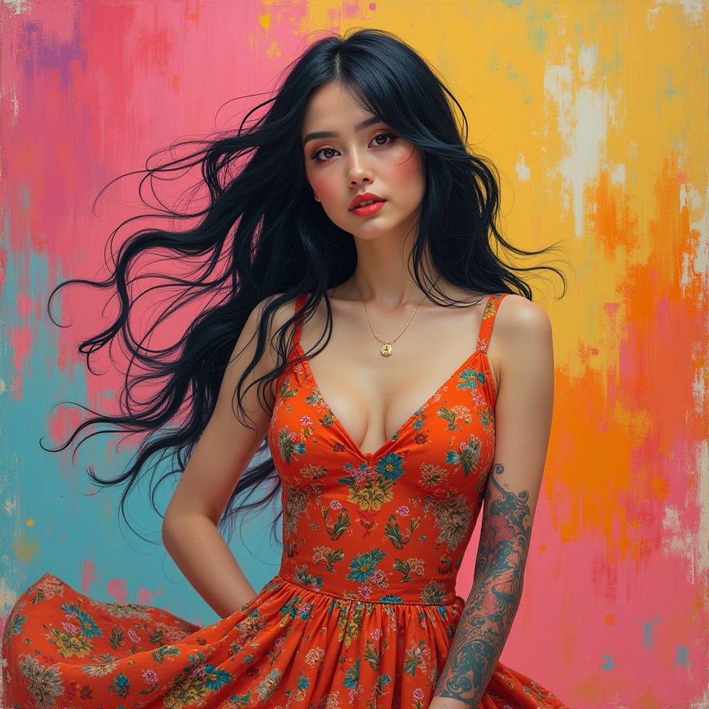 Vibrant Elegance in Colorful Style