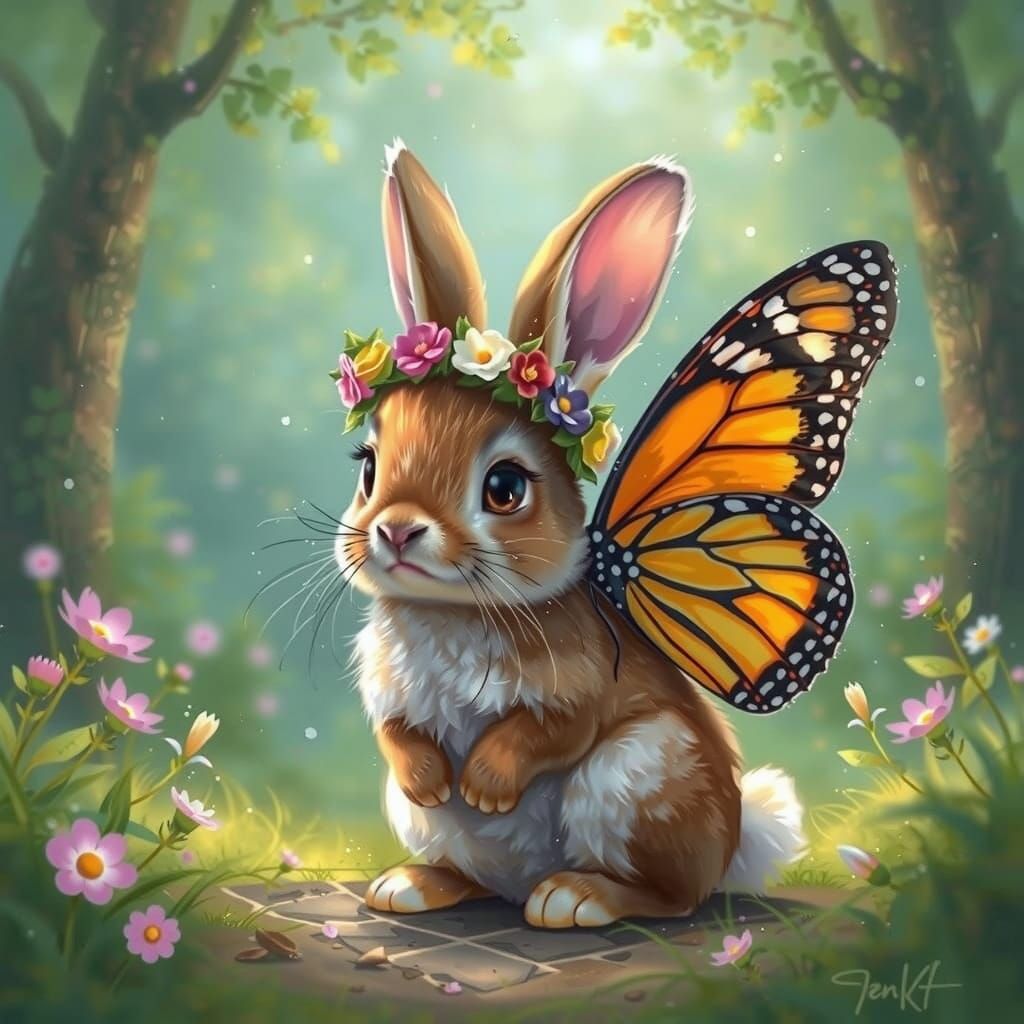 Bunny Butterfly Hybrid: Whimsical Digital Art