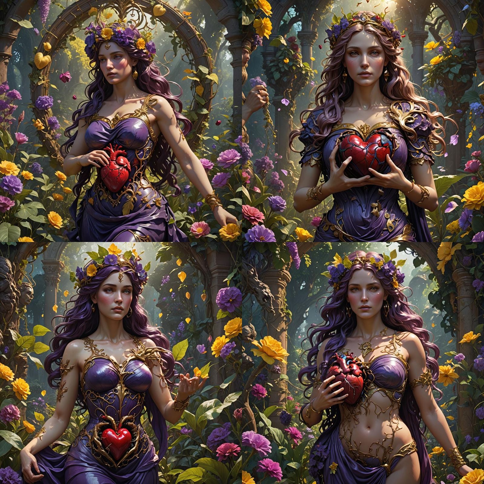 Aphrodite and Heart in Eden: Dark Fantasy Art