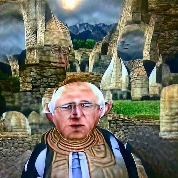 Bernie Sanders in a Surreal Dreamscape