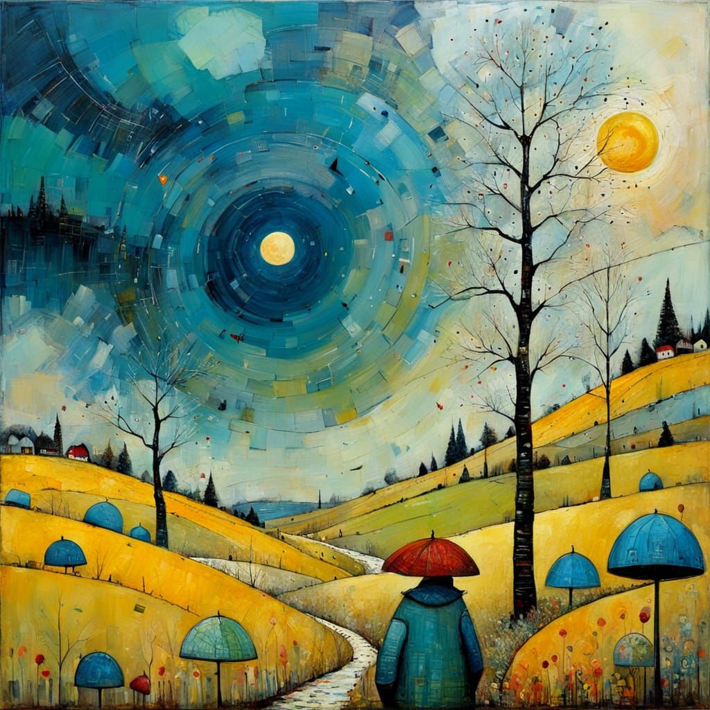 Textured Naive Encaustic Painting with Primitive Elements