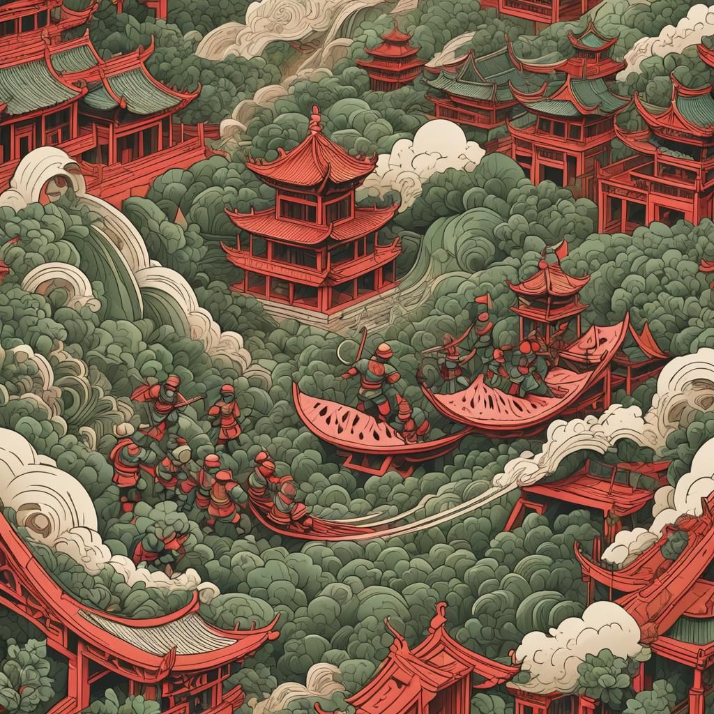 Abstract Fractal Art: Watermelon Attack on China