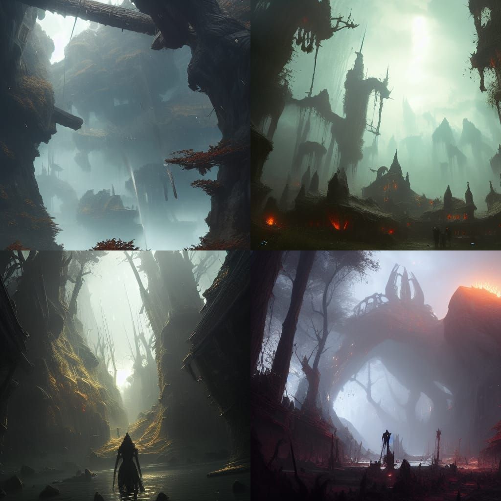 Chimpanzee on Skull Island in Dark Fantasy Art