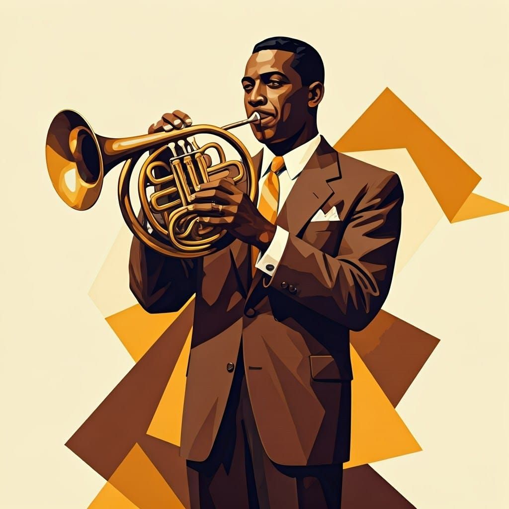 Cubist Jazz Icon in 50s Attire