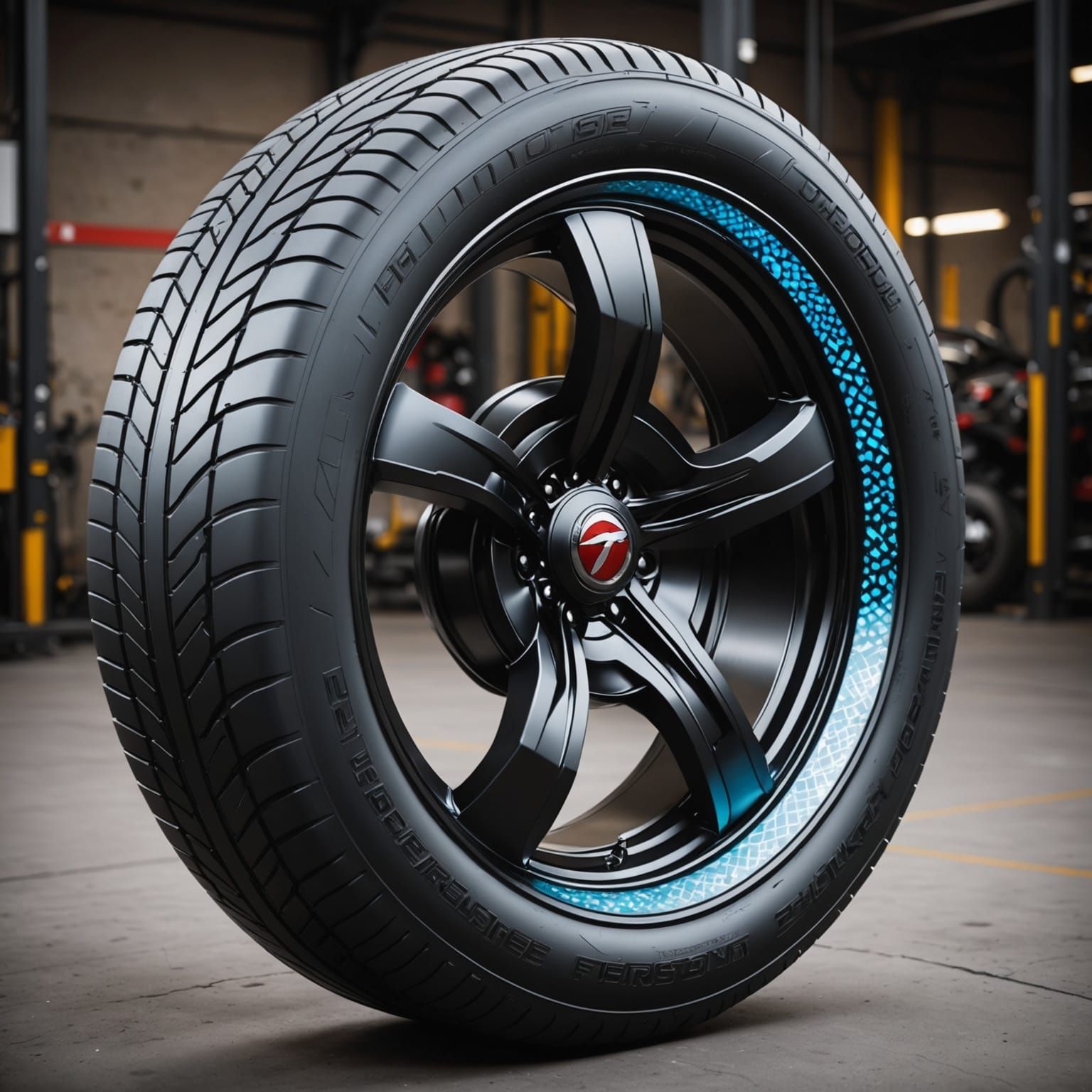 Infinity Tires in Cyberpunk Holographic Light