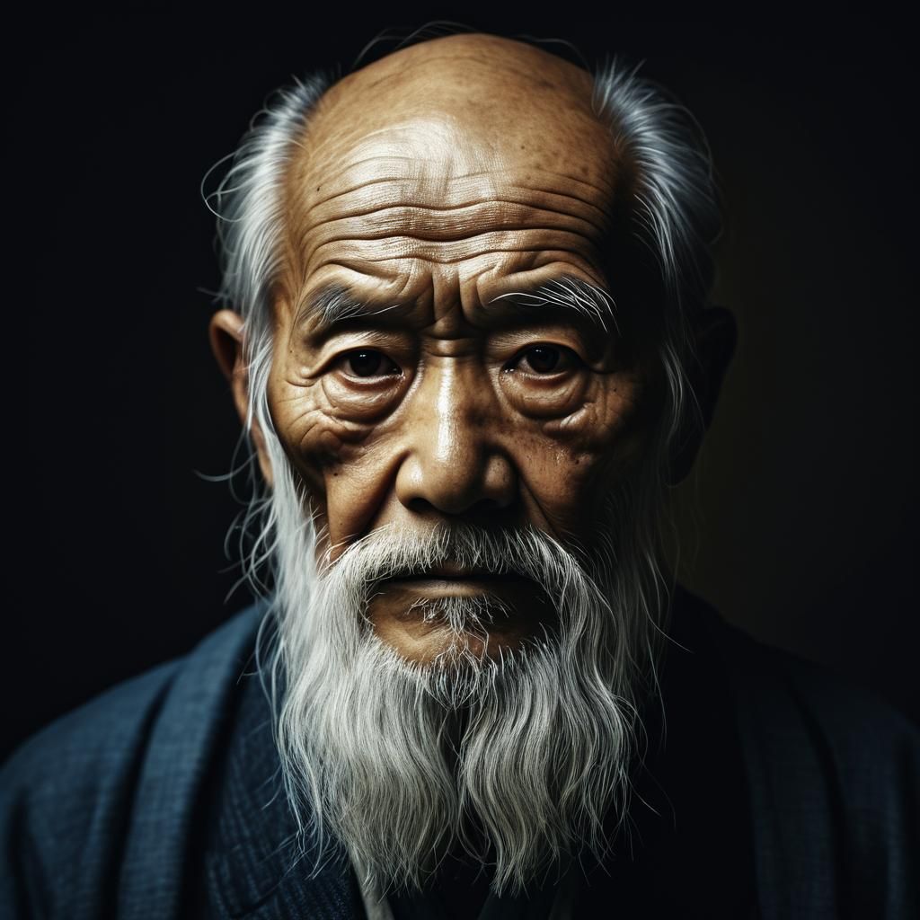 Ukiyo-e Portrait of a Wise Old Man