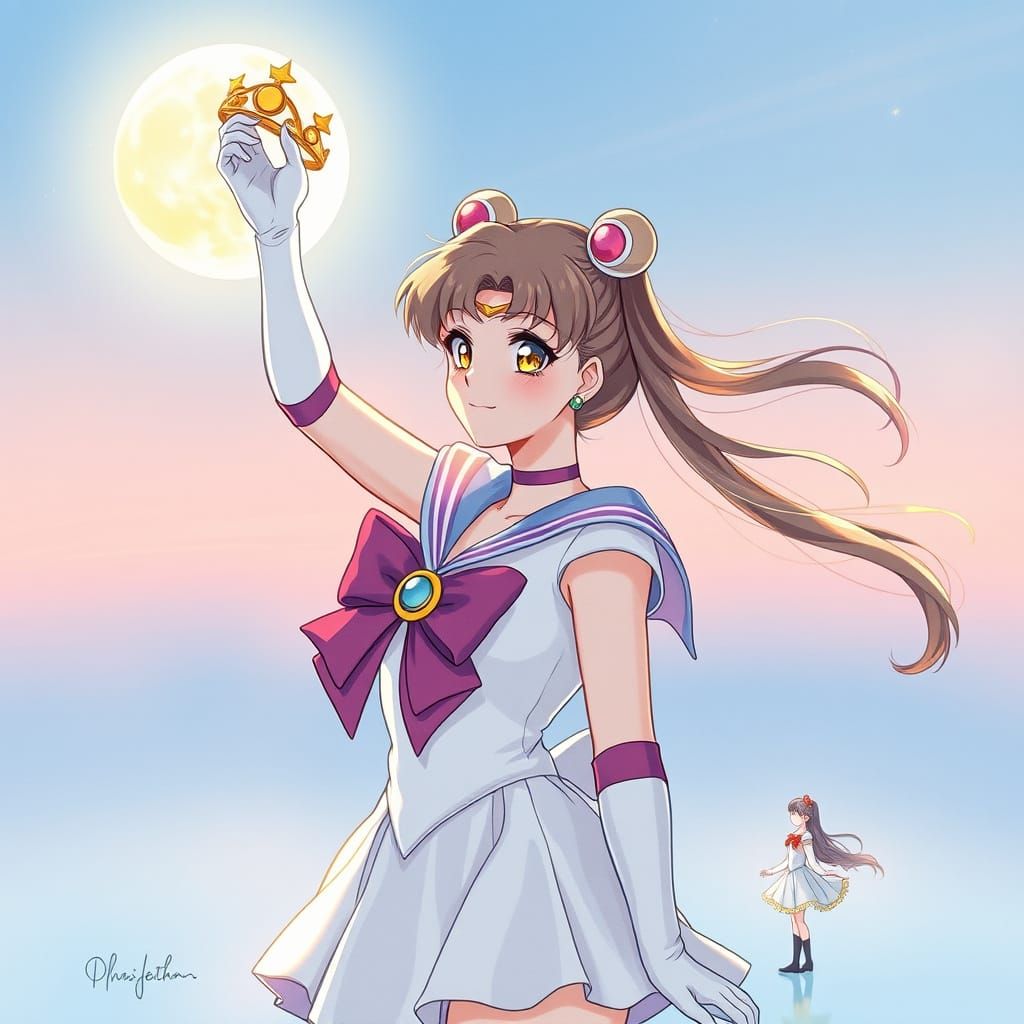 Sailor Moon Shines Bright Under Full Moon