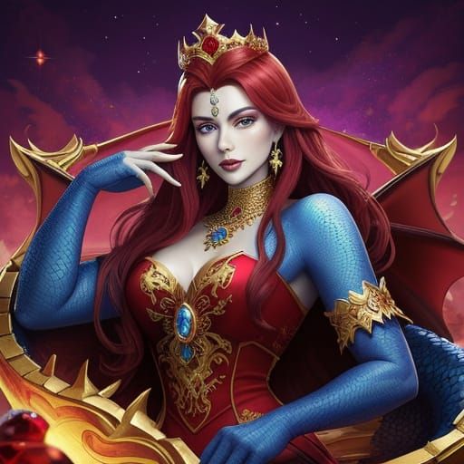 Majestic Queen Scarlett Dragon in Wings Of Fire Crowned Glor...