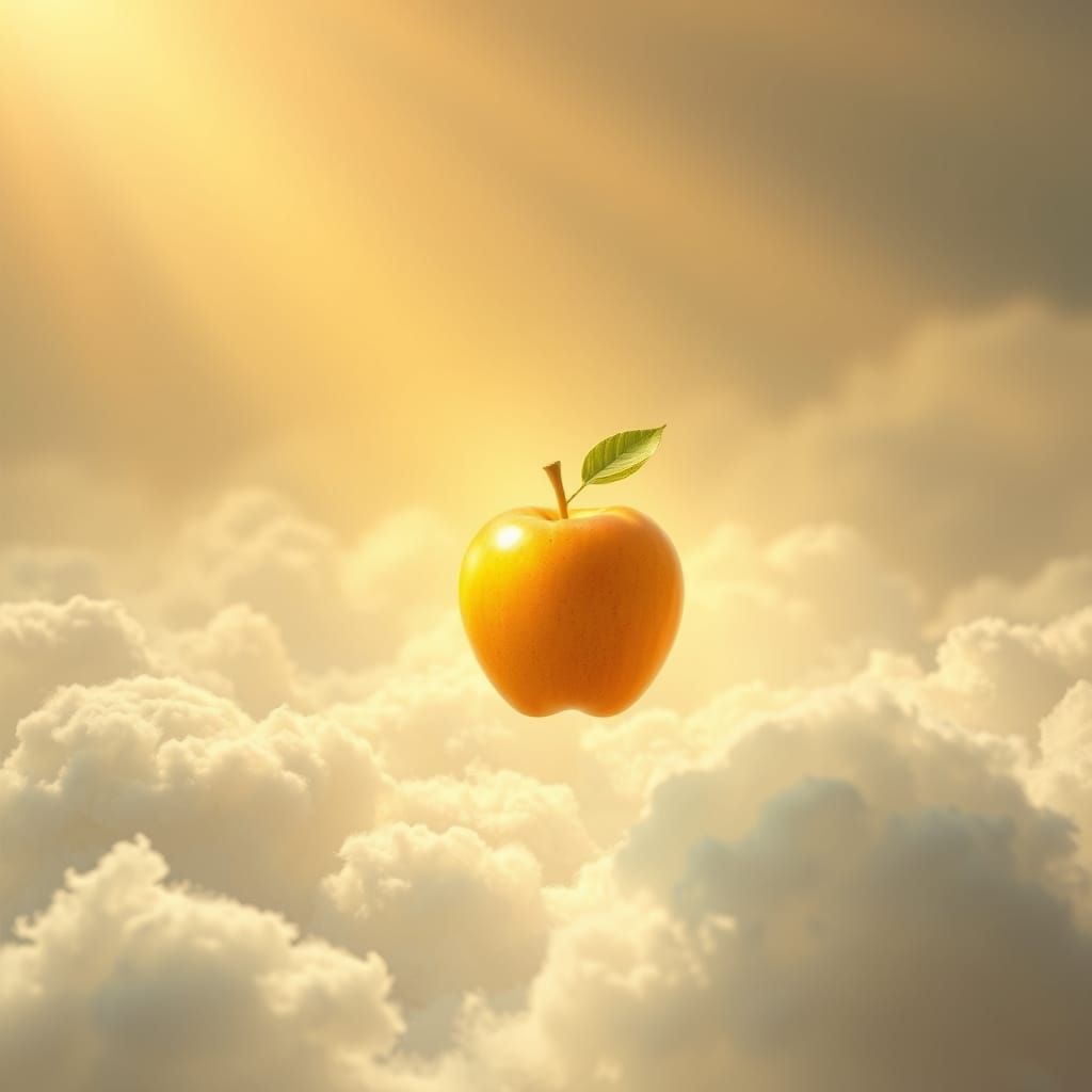 Golden Apple in Heavenly Clouds