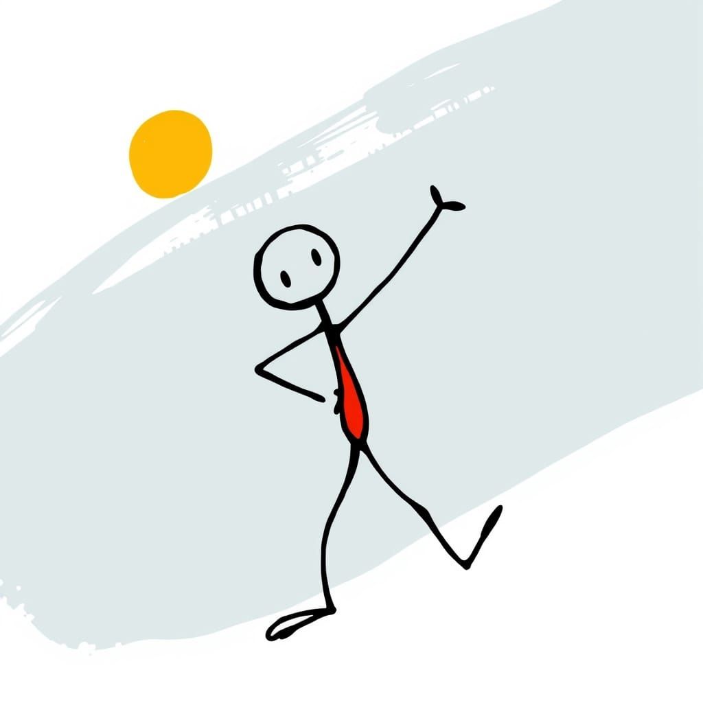 Stick Figure in Whimsical Street Art Style