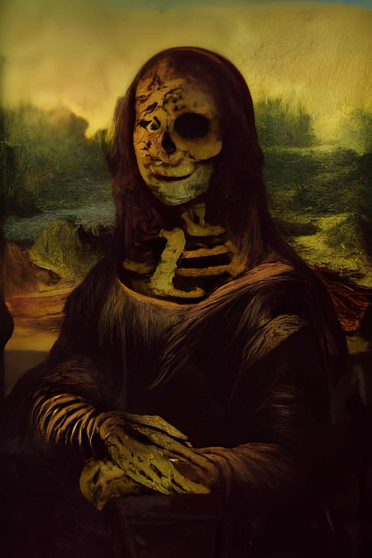 Mona Lisa Skull: Ethereal 1900s Photography