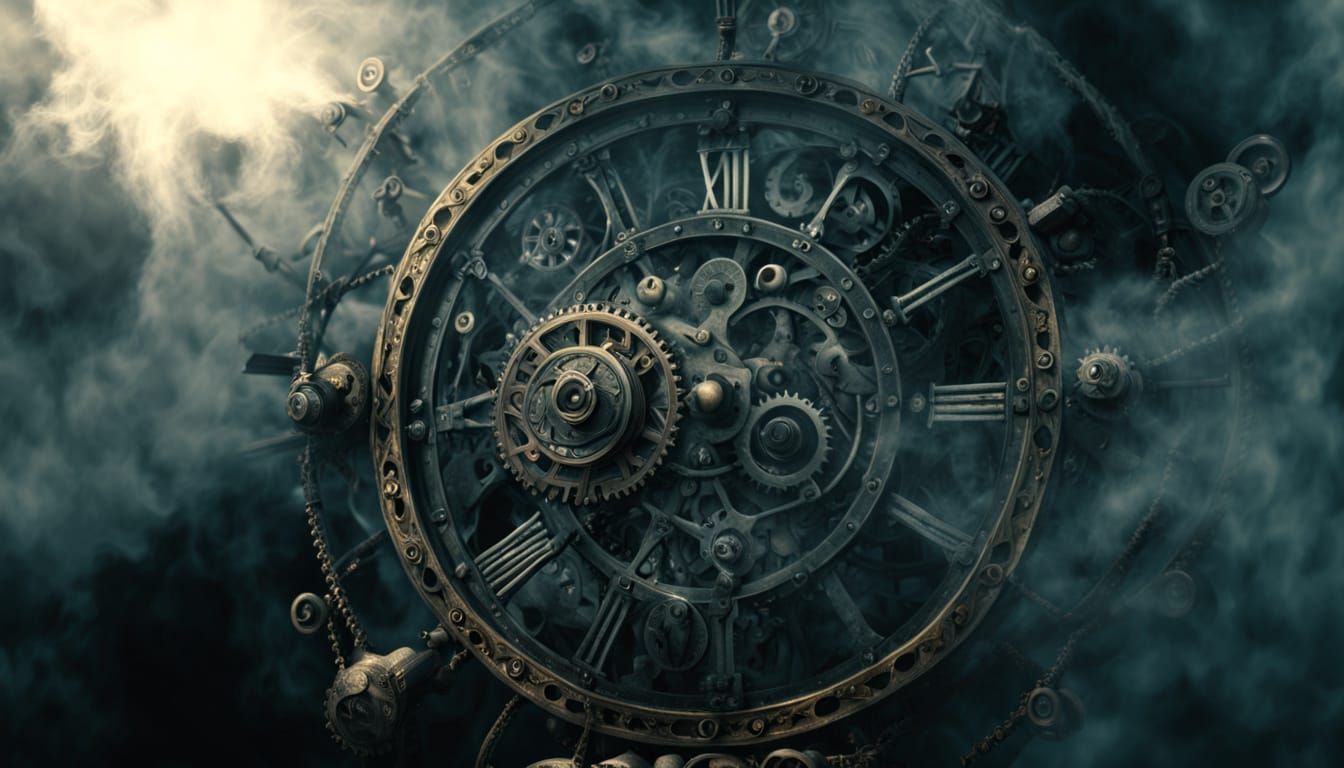 Time Witch's Flight: Cinematic Digital Art