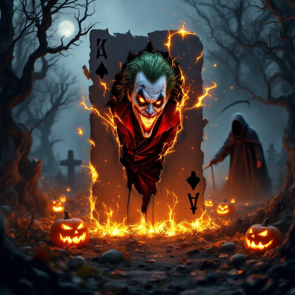Ominous Joker Bursts from Halloween Card in 3D