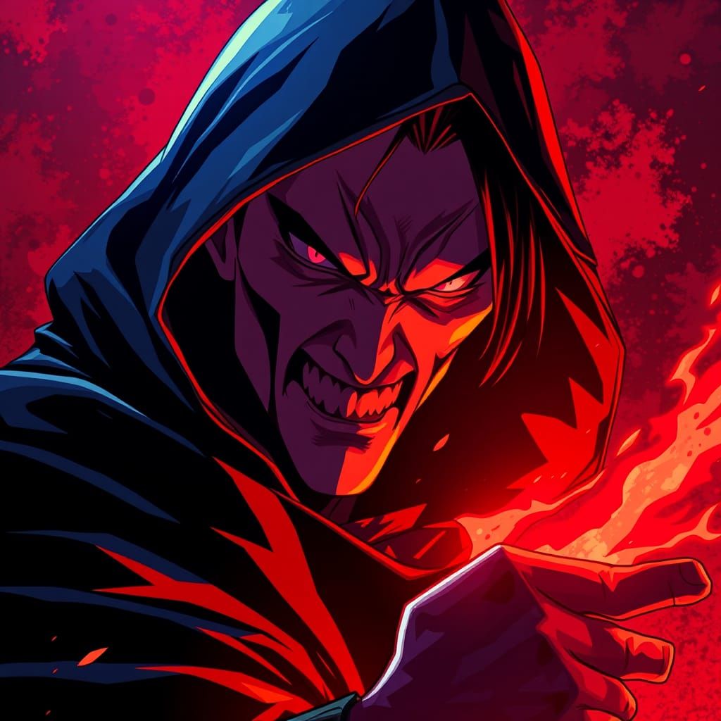 Menacing Villain in Anime Style Wallpaper