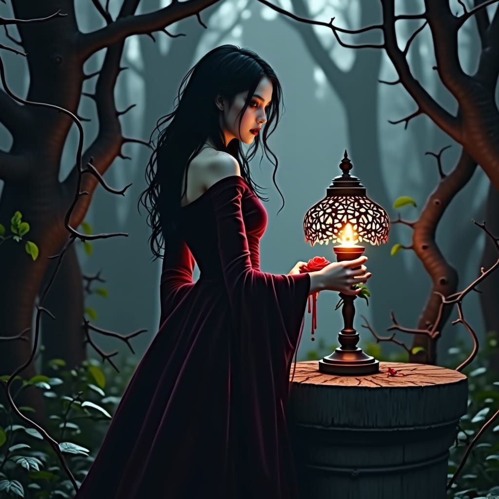 Young Vampire Princess Trapped in Castle of Thorns and Shado...