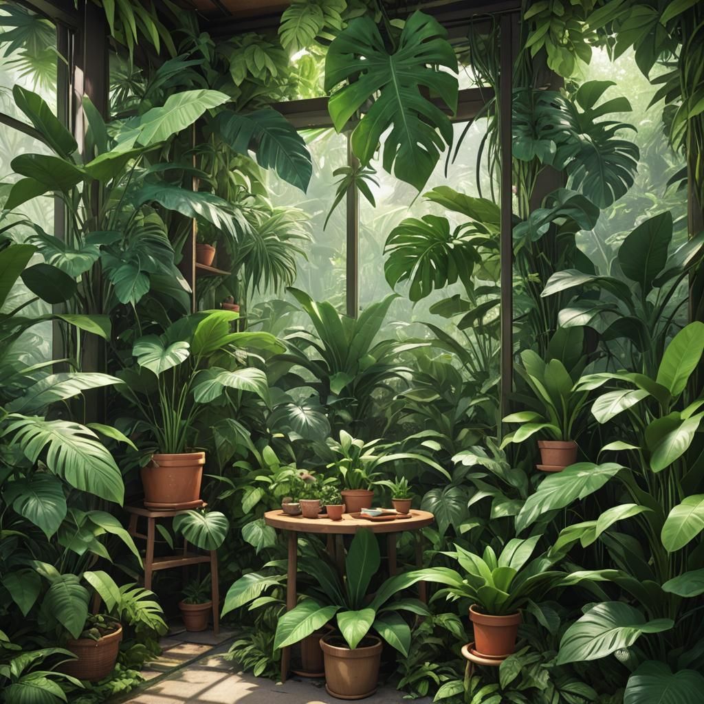Lush Tropical Jungle of Green: 3D Anime Art