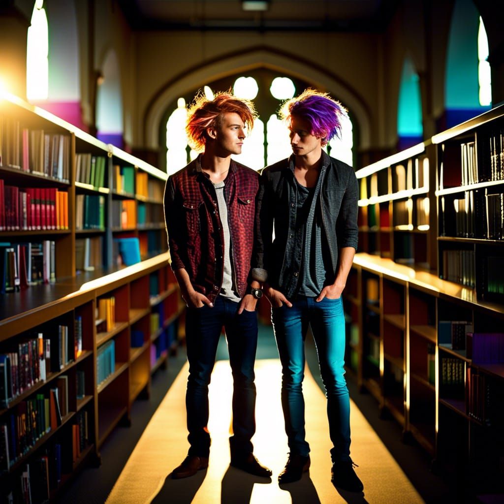 Gay Couple in College Library: Award-Winning Photo