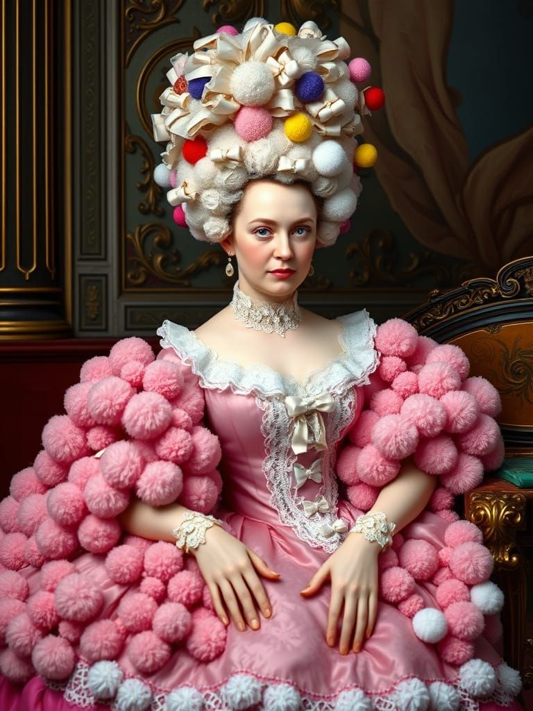 Pom-Pom Madame de Pompadour in Rococo Style