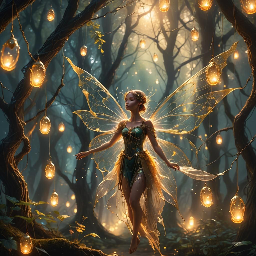 Glowing Fairy in Mystical Forest Concept Art