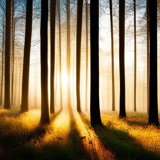 Sunlit Forest Canopy in Natural Bokeh