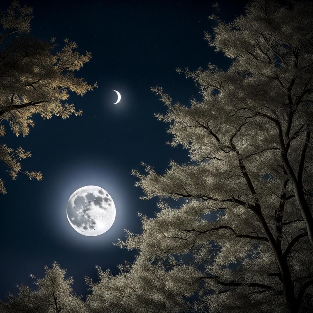 Lunar Phases Illuminated by Moonbeams