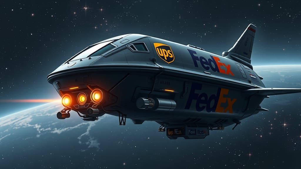 A interplanetary UPS/FEDEX cargo spacecraft ready to begin d...