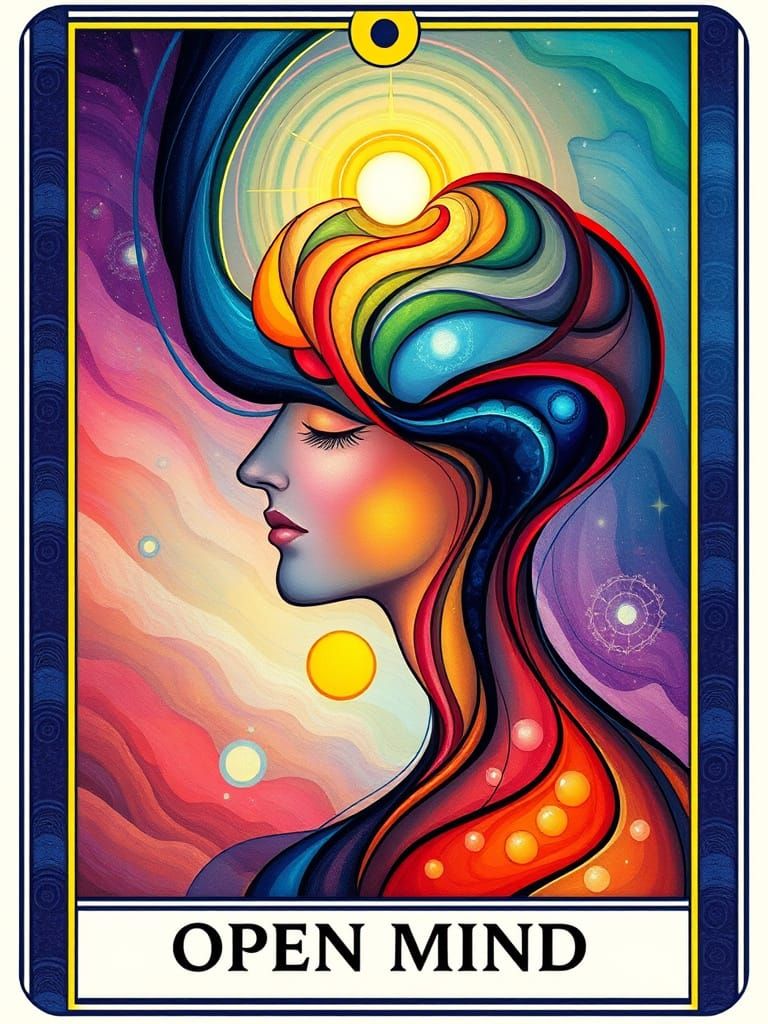 Open Mind Tarot Card in Lyrical Abstraction Style