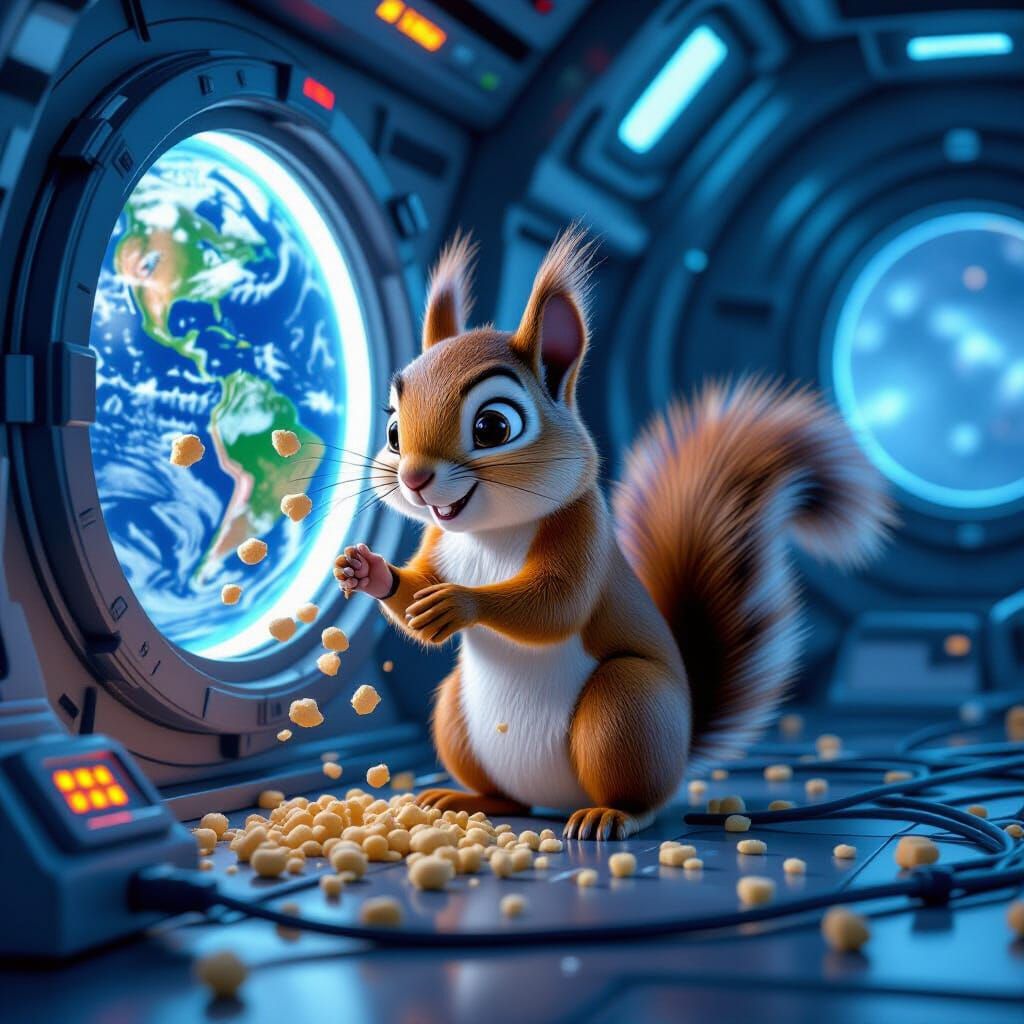 Squirrel's Sci-Fi Mishap Aboard Spaceship in 3D