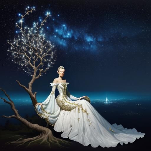Luxurious Starlight Dream in Hyper-Realistic Fashion Photogr...