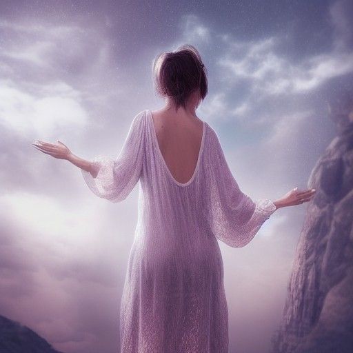 Woman in Transparent Nightgown: Digital Matte Painting