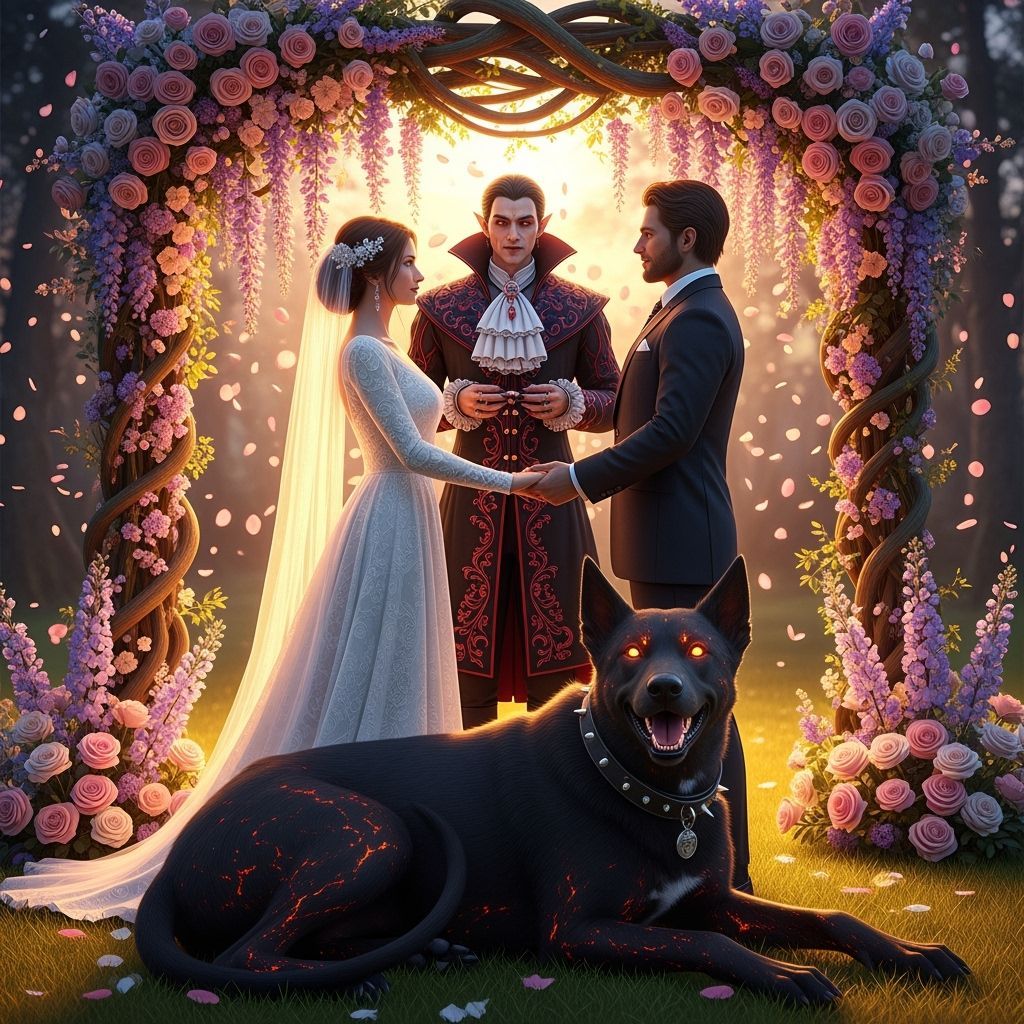 Romantic Vampire Wedding in a Glowing Woodland Clearing