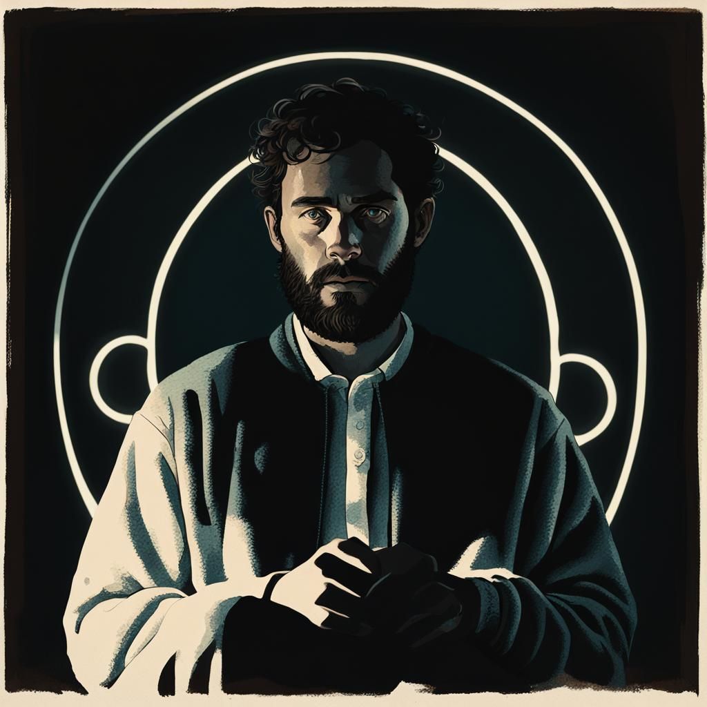 Dramatic Portrait of Man in Forest, Cinematic Realism